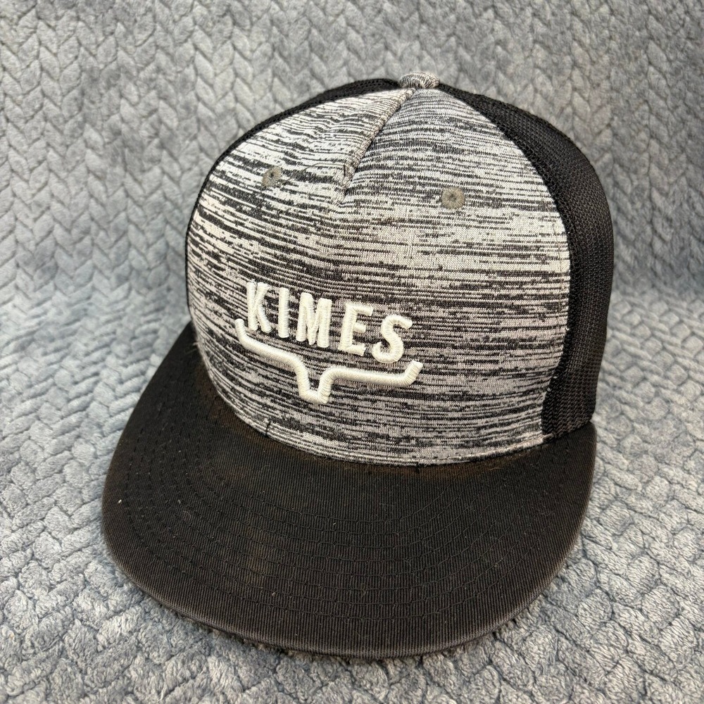 Kimes Ranch Space Dye Logo Snapback Flat Brim Mens OS Black Grey Trucker Hat